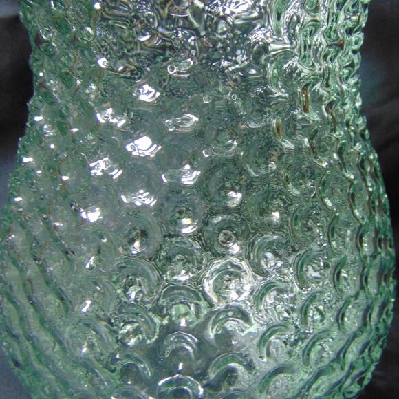 Vintage Bubble Glass Vase with indented circles throughout, 7.5 in tall - Picture 6 of 6